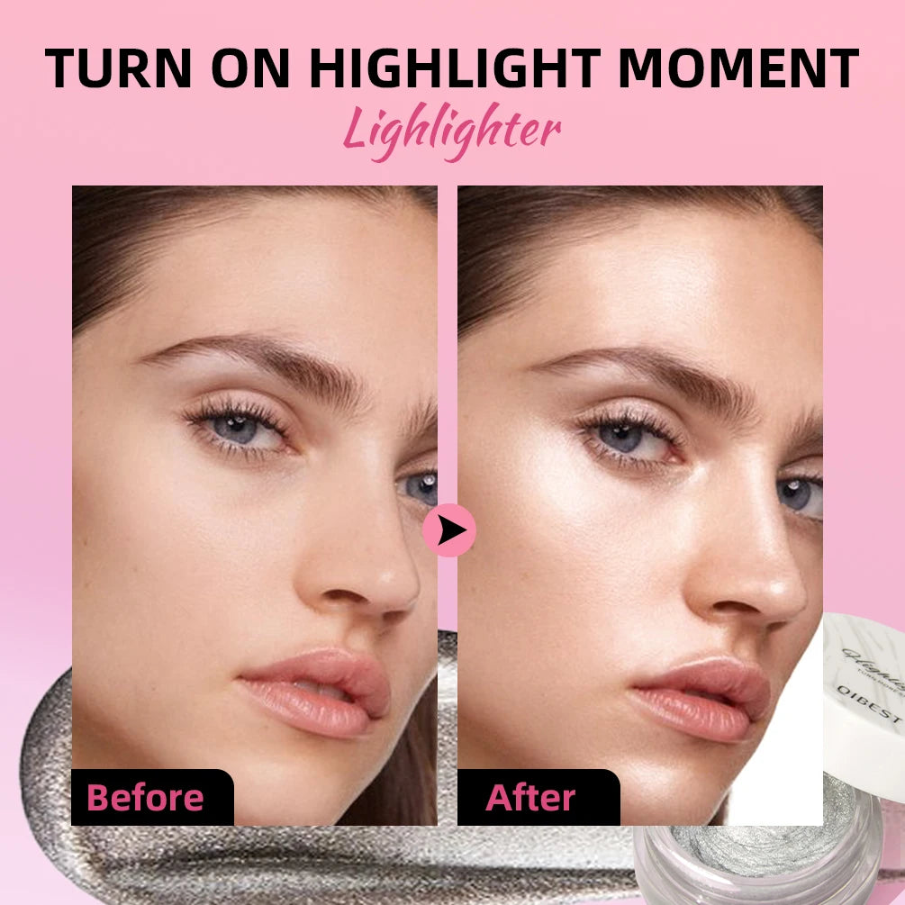 Sparkling Shimmer Highlighter Cream Gel Natural Pearlescent Glitter Face Contour Body Brighten Modify Outline Highlight Makeup