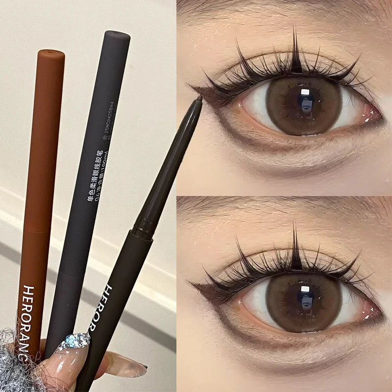 Ultra-fine Gel Eyeliner Pencil Black Brown Under Eye Liner Pen Waterproof Matte Aegyosal  Lying Silkworm Quick Drying Eye Makeup