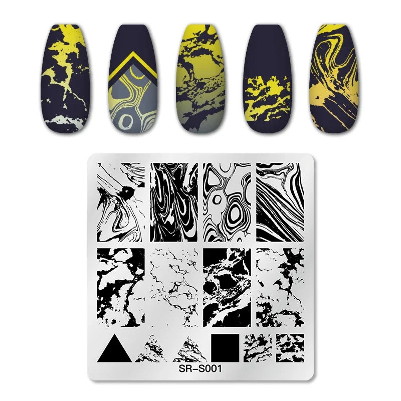 1PC Flower Leaves Line Geometric Stamping Plates Abstract Lady Face Nail Stamp Templates Printing Stencil Nail Art Decoration