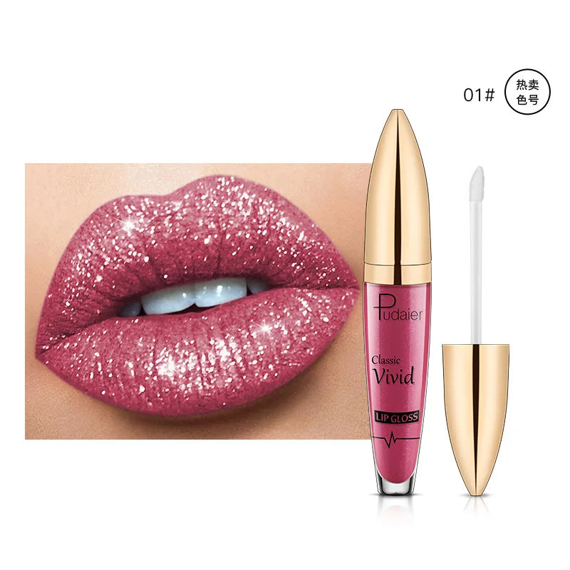 High pigmented Shiny lipstick,  long-lasting, glossy waterproof lipstick - party stage role-playing Valentine's Day gift