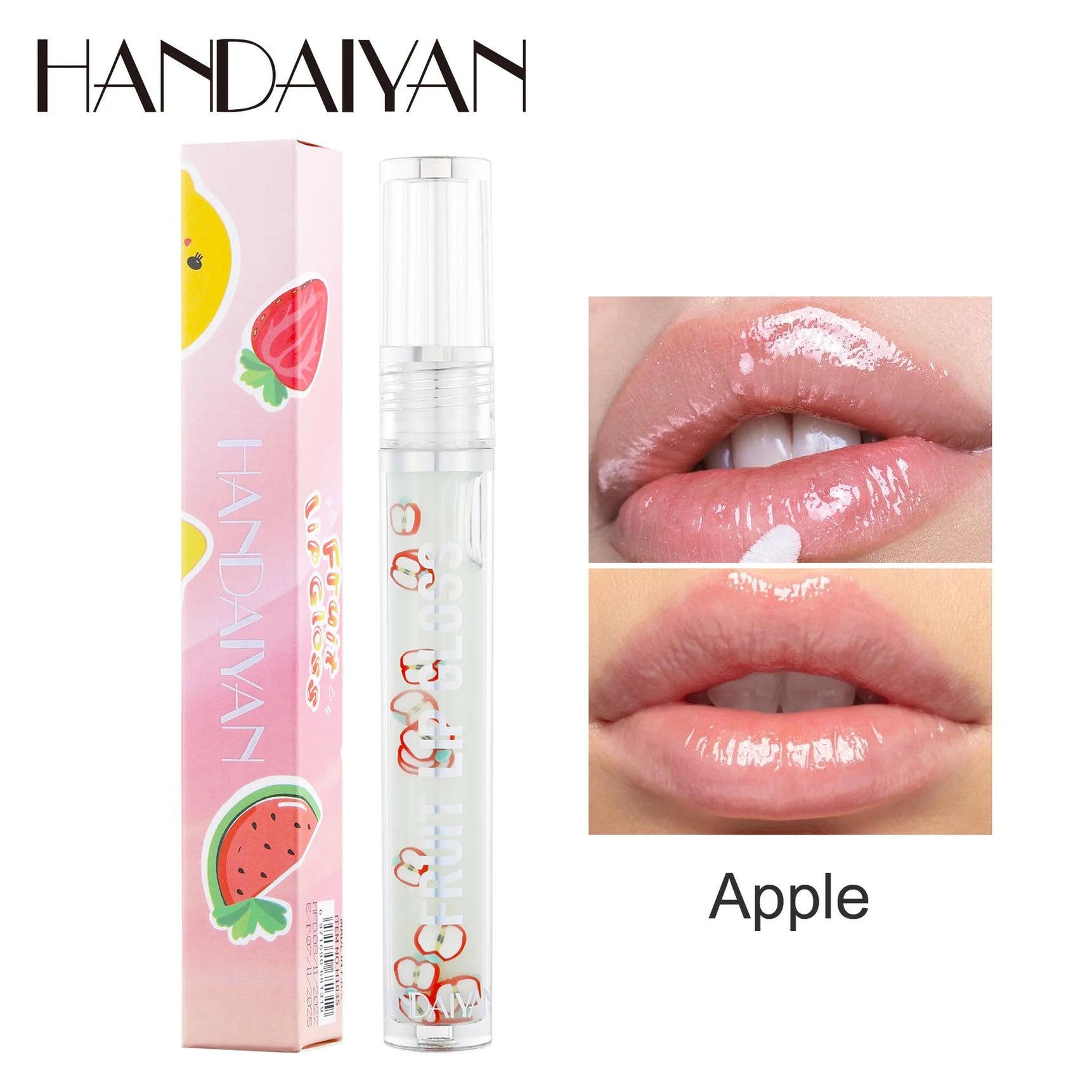 HANDAIYAN Fruit Flavored Lip Oil Moisturizing Transparent Lip Protector Glossy Water-Like Lip Care Glosses