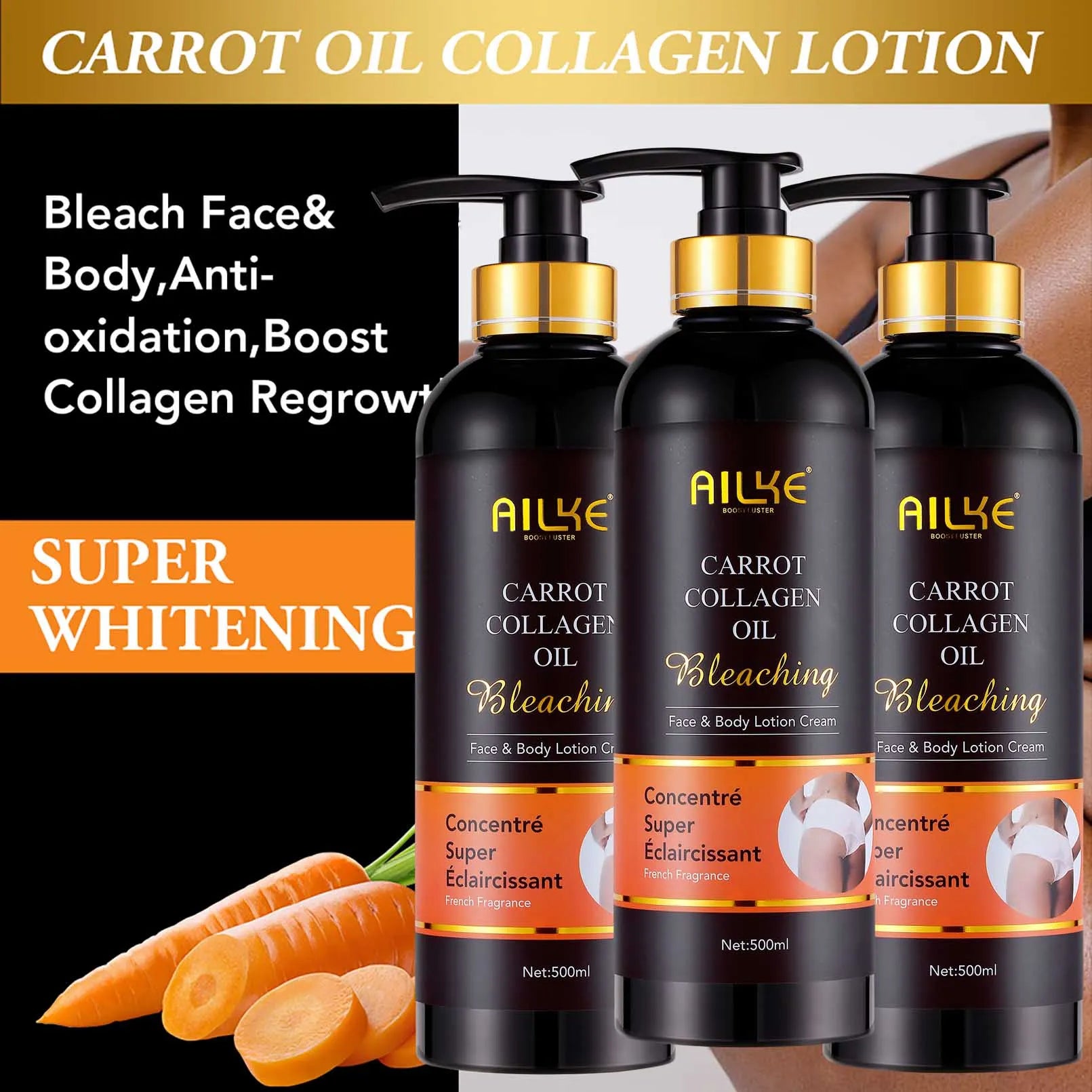 AILKE Collagen 5 in 1 Skin Care Kit, Restore Skin Elasticity, Smooth Skin, Brighten, Even Skin Tone, For Face And Body Use Set