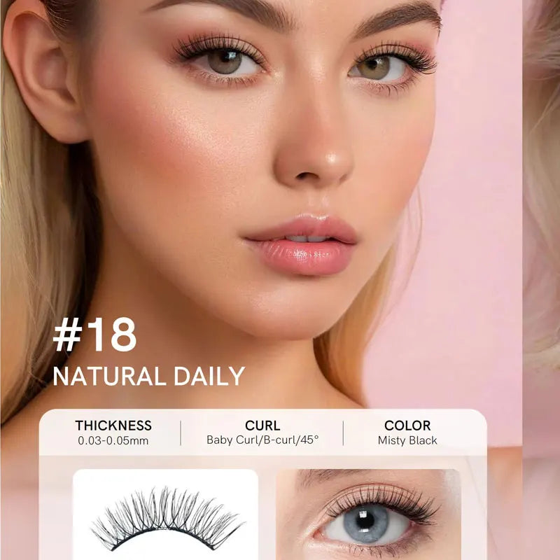 Magnetic Eyelashes 1/2 Pairs Handmade 3D Mink Lashes Reusable False Eyelashes Set Natural Long Fake Eyelash Makeup Tweezers Tool
