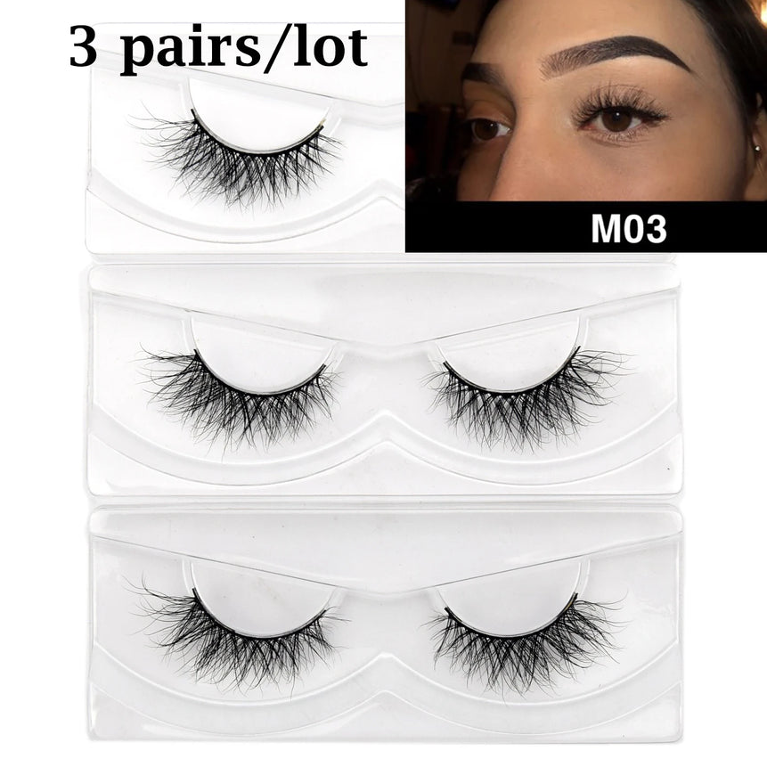 Visofree Eyelashes 3D Mink Lashes Soft Natural Handmade Cruelty Free Mink Eyelashes Lightweight  Full Strip Cilios Posticos D23