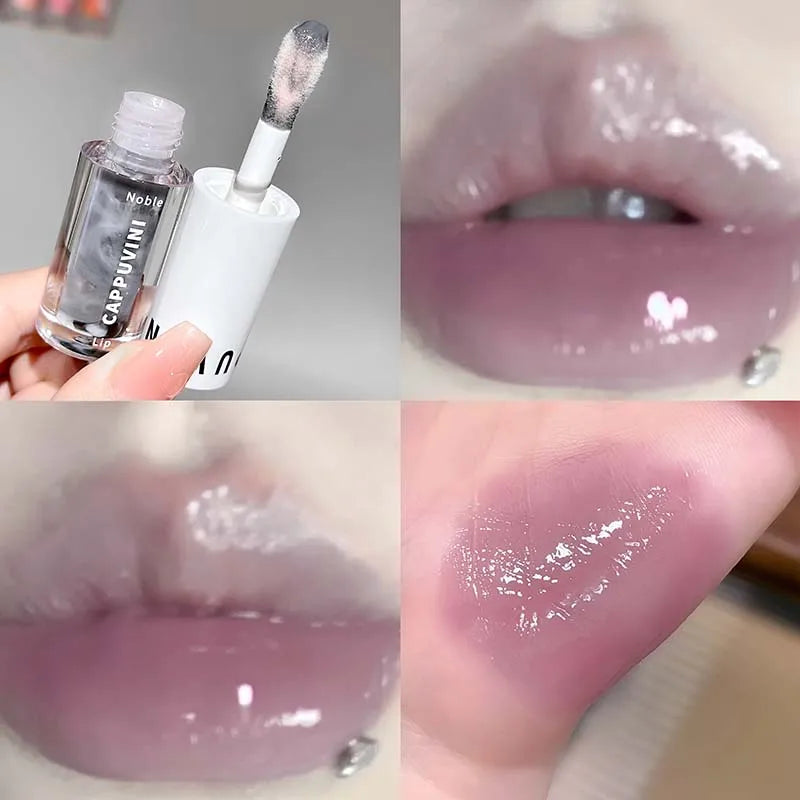 Cappuvini Sand Ice Double Color Lip Glaze Moisturizer Smooth Plumps Lips Easy to Apply Color-Enhancing Lip Gloss Lipstick