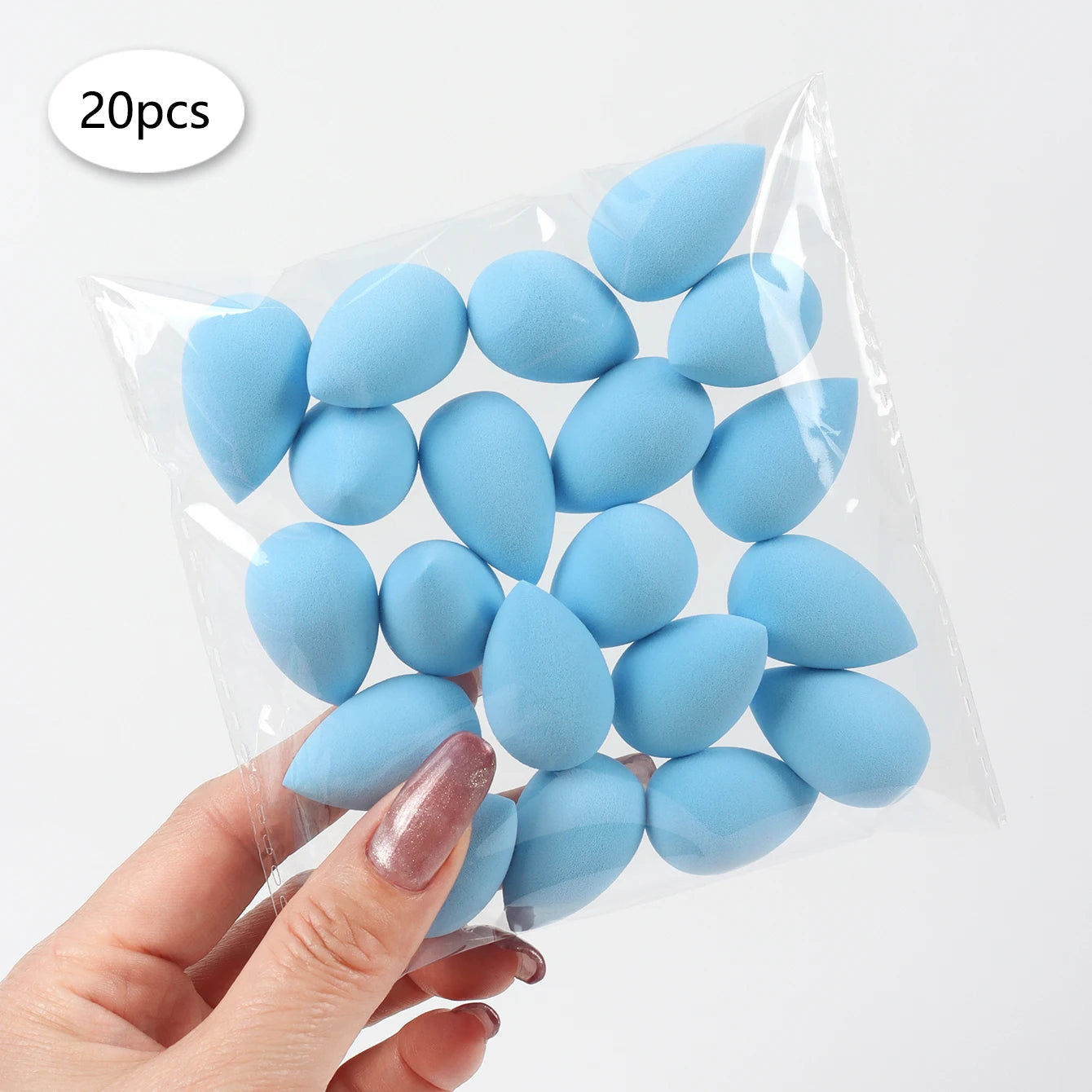 20 件装 Mini Finger Puff Beauty Cosmetic Foundation Cosmetic Sponge Makeup Blender Suitable for Cream & Powder Concealer