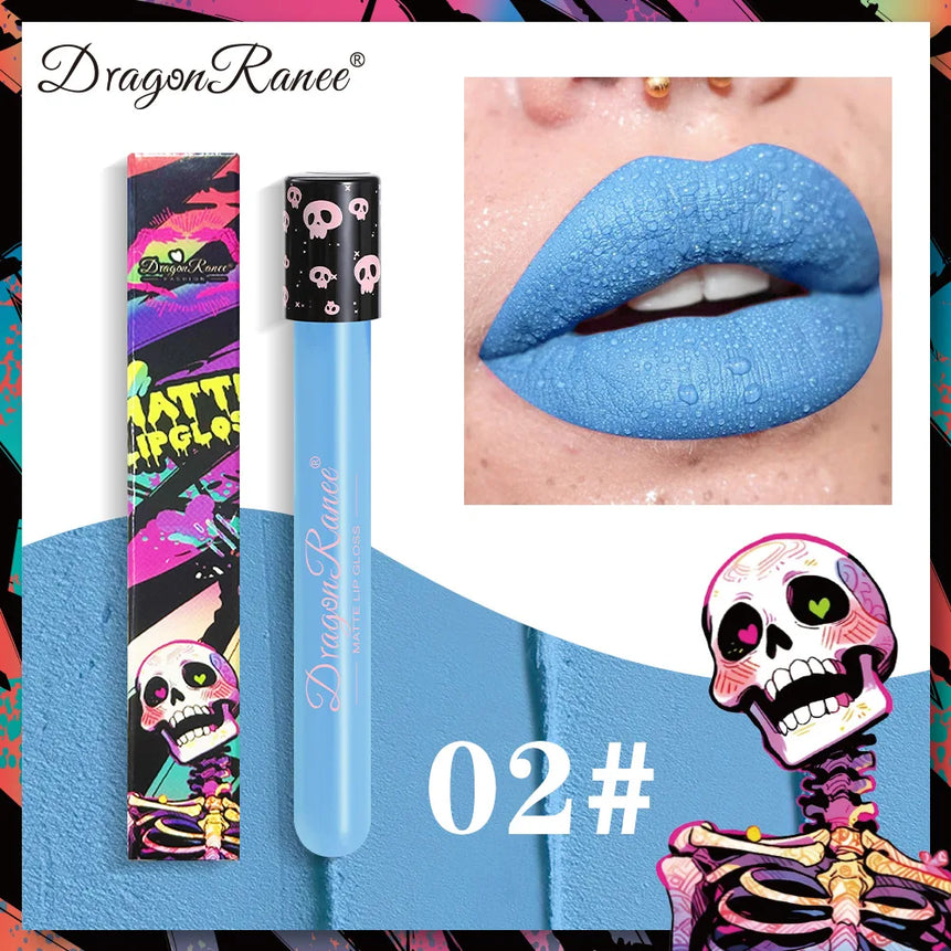 12 Color Halloween Lip Gloss Makeup Black Green Purple Lipstick Christmas Tint Moisturizer Waterproof Matte Lipstick Lip Pigment
