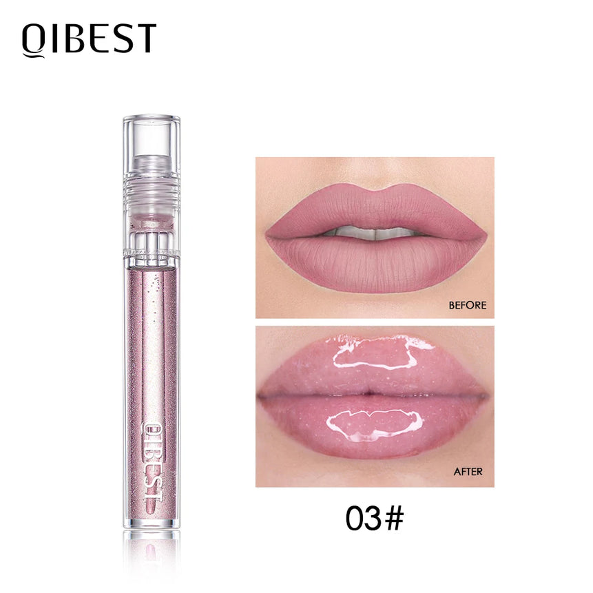 QIBEST Moisturizer Plumper Lip Gloss Lip Tint Natural Nutritious Long-lasting Plumping Lips Balm Cream Care Cosmetics Makeup