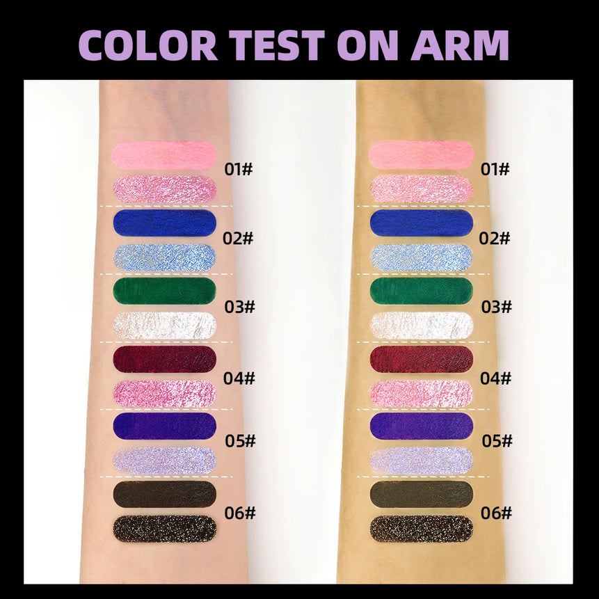QIBEST Double Head Diamond Glitter Mascara Lasting Colored Mascara Eyelashes Pink Blue Green Red Brown Voluminous Mascara Rimel