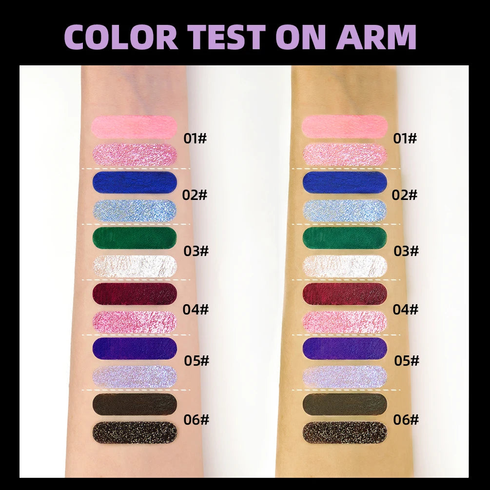 QIBEST Double Head Diamond Glitter Mascara Lasting Colored Mascara Eyelashes Pink Blue Green Red Brown Voluminous Mascara Rimel