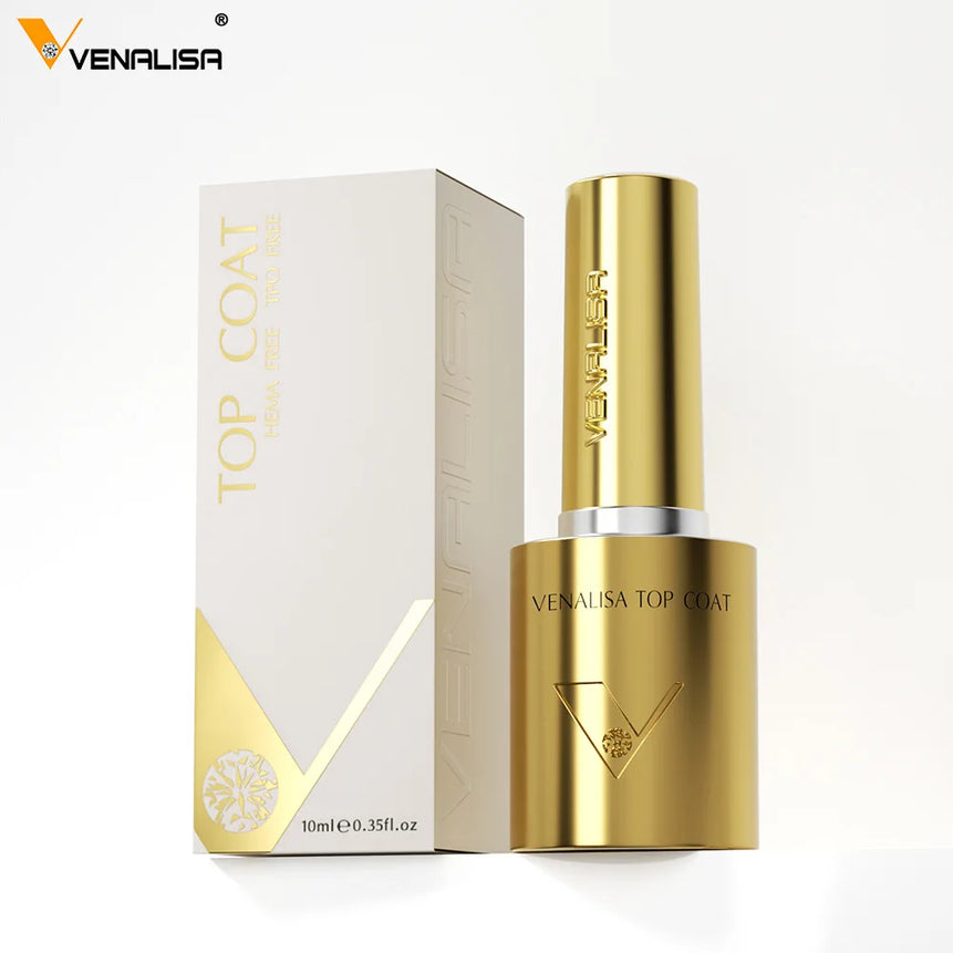 Venalisa 10ml Hema Free Ultra Glossy Long Wear Diamond Top Coat Nail Manicure Soak Off UV LED Base Matte Color Nail Gel Polish