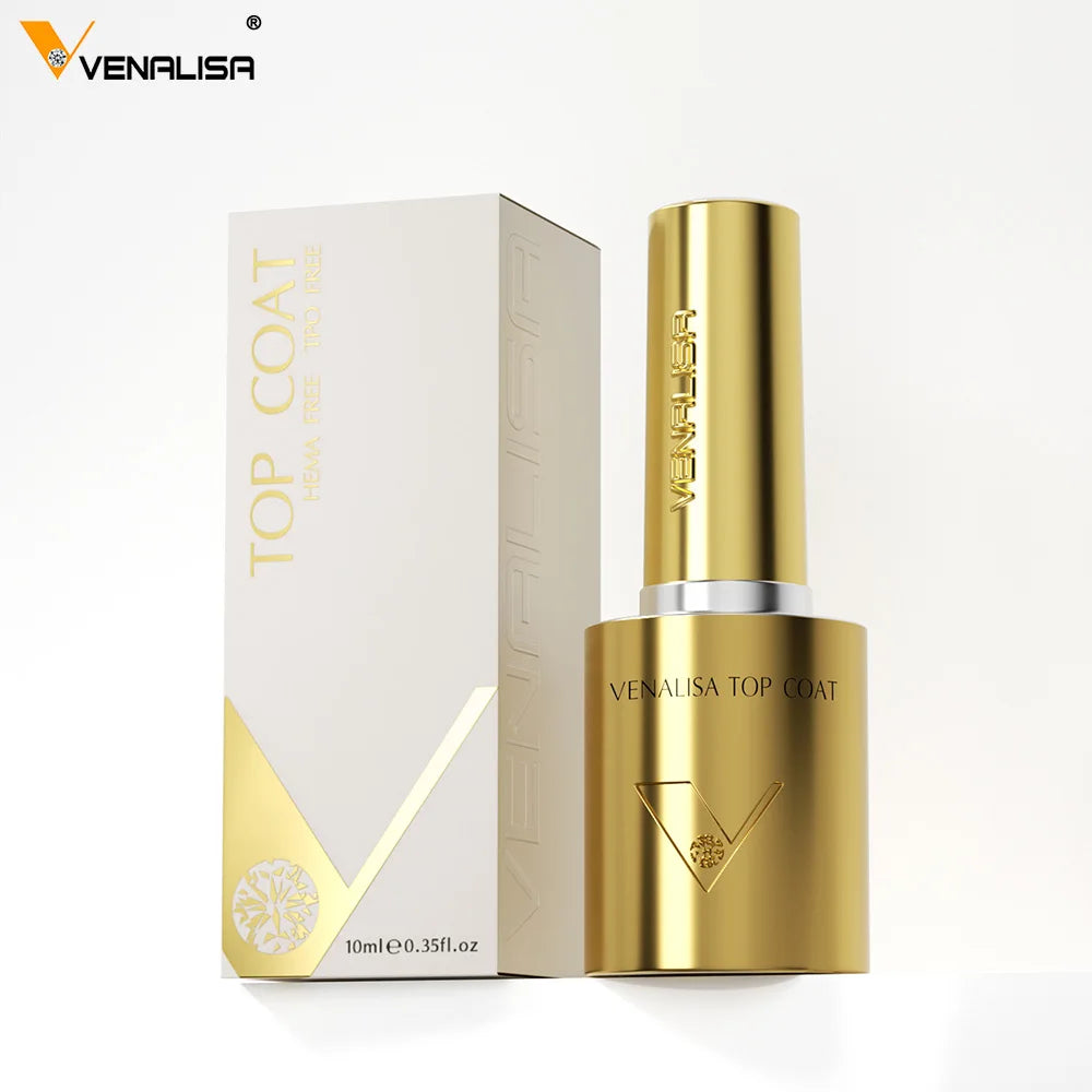 Venalisa 10ml Hema Free Ultra Glossy Long Wear Diamond Top Coat Nail Manicure Soak Off UV LED Base Matte Color Nail Gel Polish