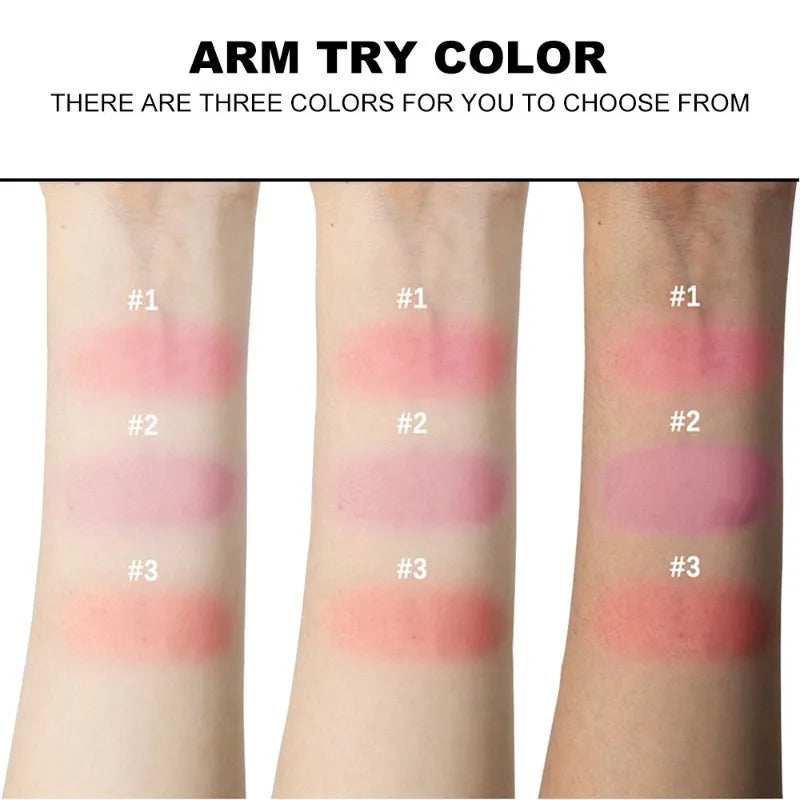 3 Color Natural Blush Bake Powder Palette Matte Blush Lightweight Breathable Makeup Contouring Cheek Redness Correcting Powder