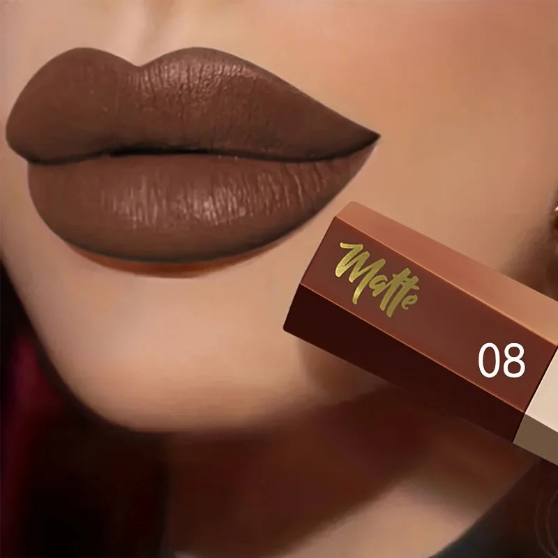 Matte Liquid Lipstick, Long Lasting Waterproof Non-Stick Velvet Lip Color, Lightweight Fog Matte Lip Makeup for Women