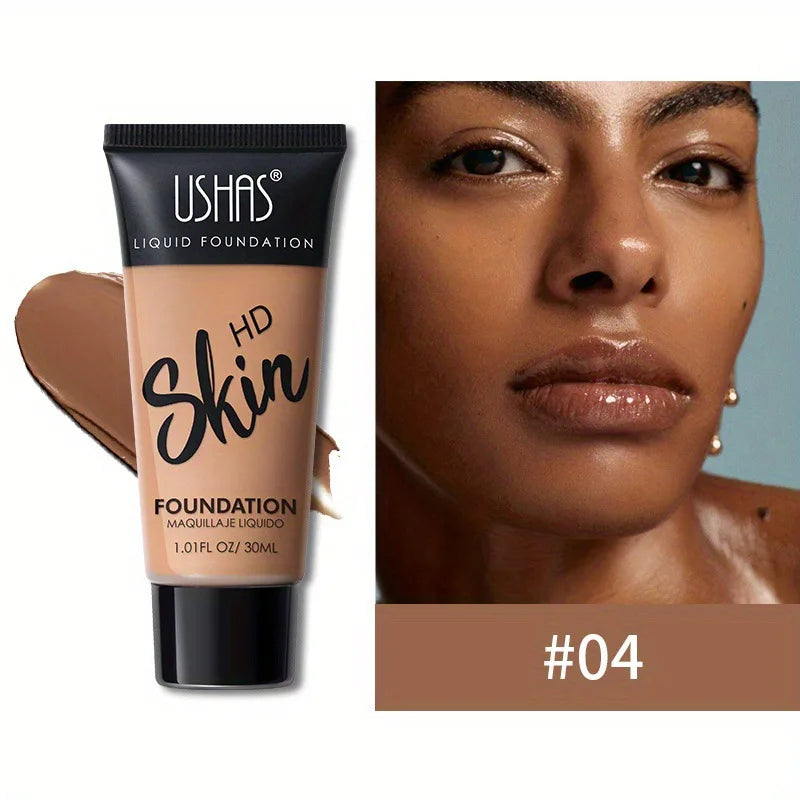 USHAS Concealer Matte Liquid Foundation Brightening Long-lasting Moisturizing Oil Control Waterproof Skin Natural