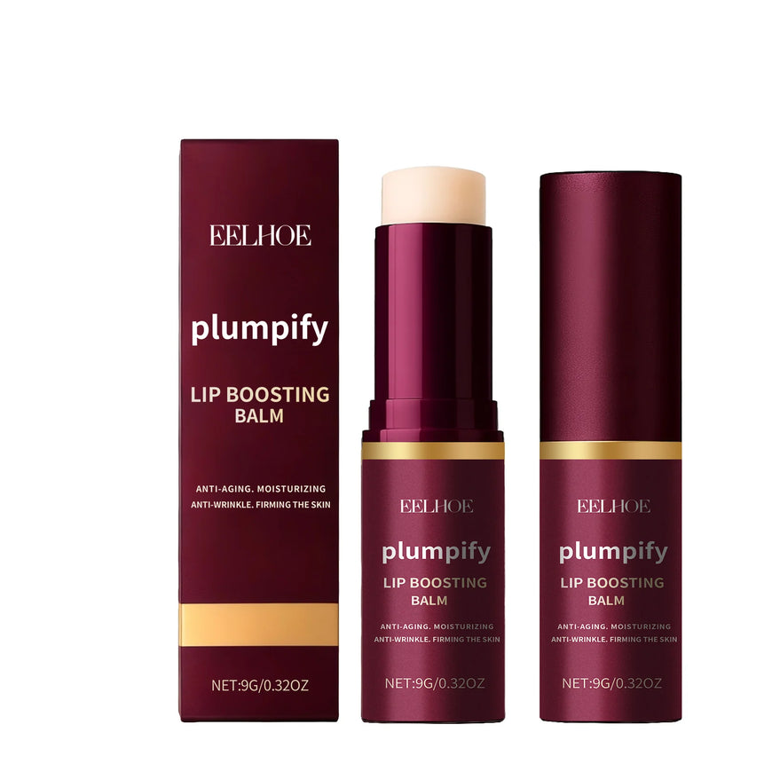 Plumping Lip Balm: Moisturizes and softens lips with a silky, non-sticky texture, ideal for daily care.