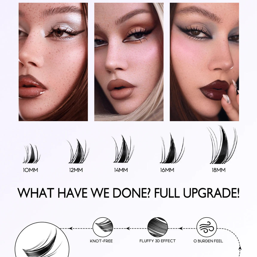 GROINNEYA Cluster Lashes Kit Manga Lashes Natural Eyelash extension Cluster Natural Volume Individual Lashes Mixed Tray Lashes