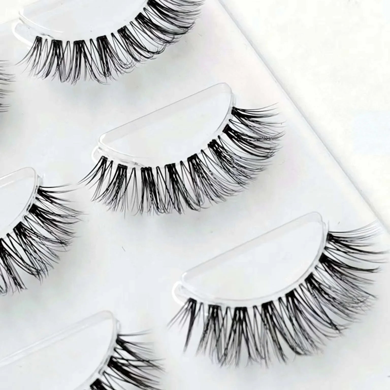 NEW 3Pairs 5d Mink Lashes 3D Mink Eyelashes Invisible Band Natural Black Mink False Eyelash Full Strip cilios posticos Reusable