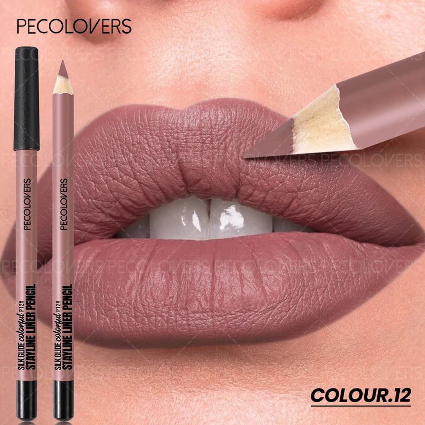 1PC Matte Lip Liner - Pencil Formula, Nude Pink/Brown/Red, Smooth Effect, Three-dimensional Lip, Beginner-friendly