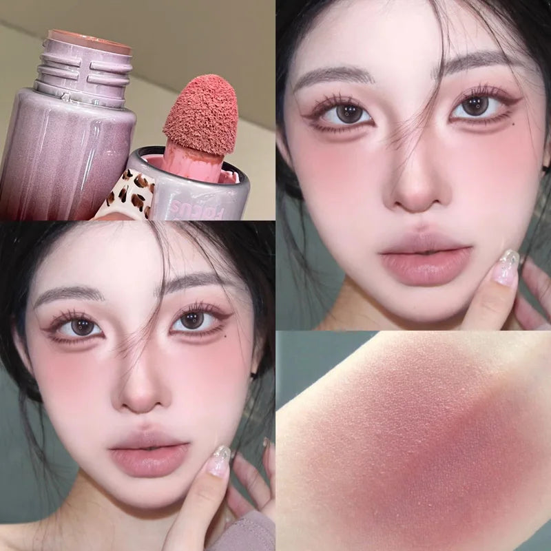 Pinkyfocus Low-Saturation Liquid Blush, Watery Texture That Instantly Transforms into a Matte Finish, Clear and Natural Complexion-Enhancing, Unlocking Everyday Korean-Style Makeup Looks