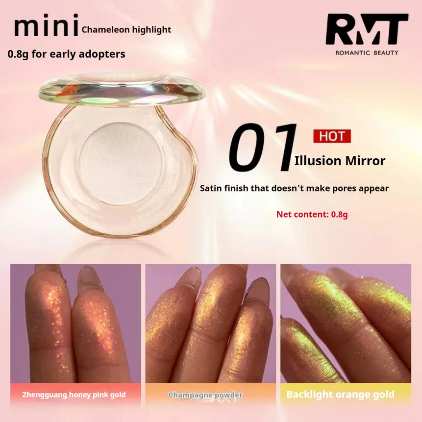 RMT High Gloss Chameleon Highlight Matte Purple Fine Powder Cream Blusher Shiny Face Brightening Integrated Plate ROMATIC Makeup