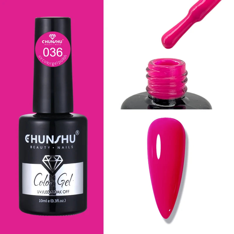 CHUNSHU 10ml Gel Nail Polish Soak Off Semi-Permanent Varnish Professional Salon UV LED Nails Art Gel No Smell All Seasons Colors
