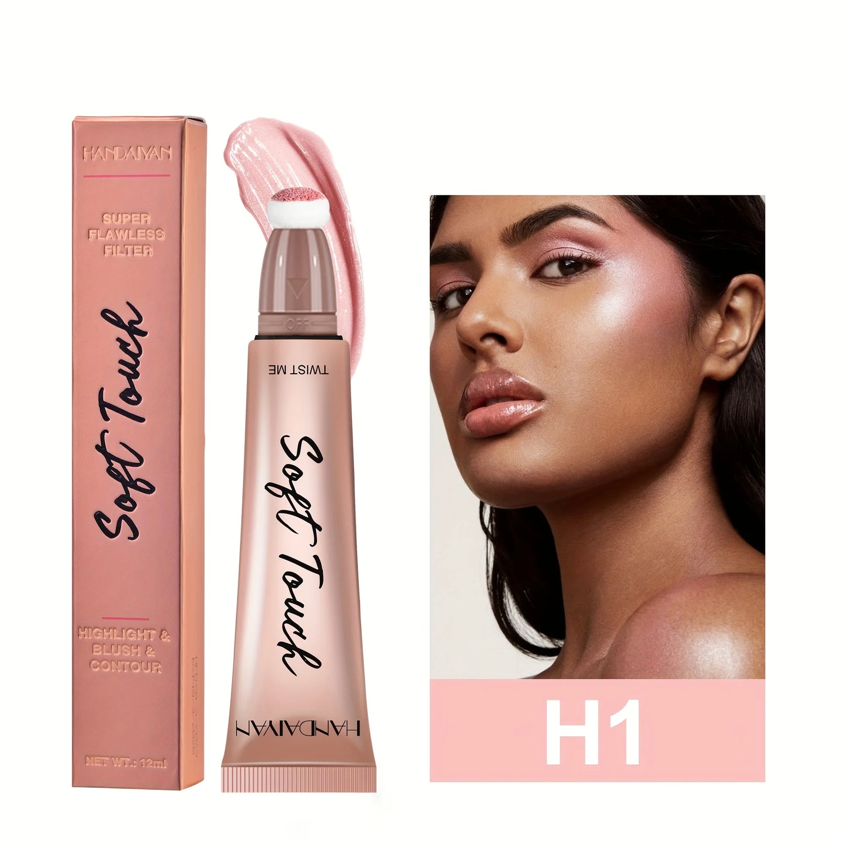 6 Colors Matte Blushers Natural Redness Highlighting Highlighter Brightening Fine Shimmer Liquid Blush Stick