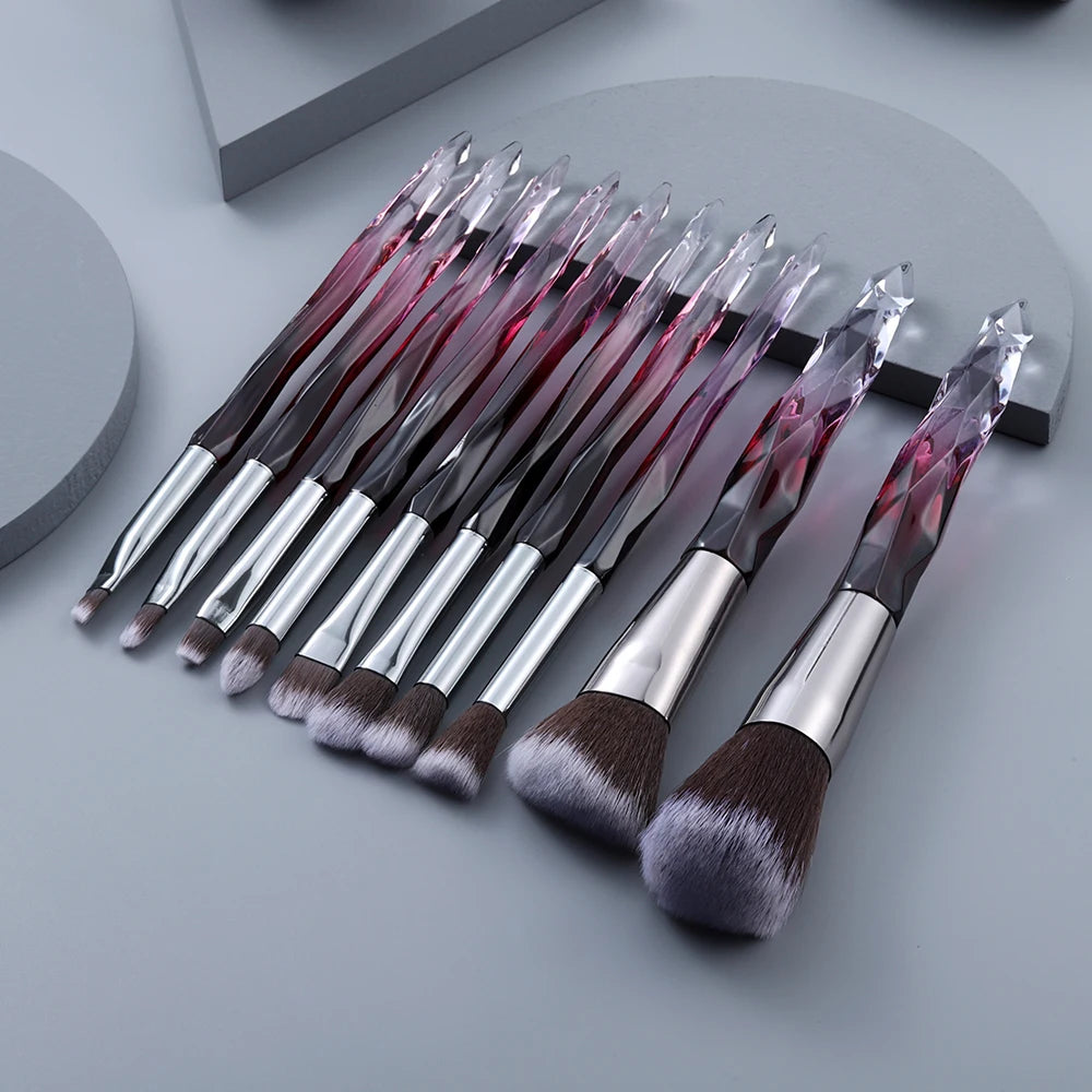 5/10 makeup brushes, crystal-textured makeup brush set, loose powder contouring eyeshadow suitable for ladies/girls