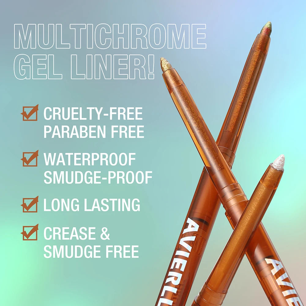 Eyeliner Gel Pencil 1pc, Metallic Color Gradient Eyeliner, Chameleon Glitter Waterproof Eyeliner Pen, 24h Long-Lasting Eyeliner