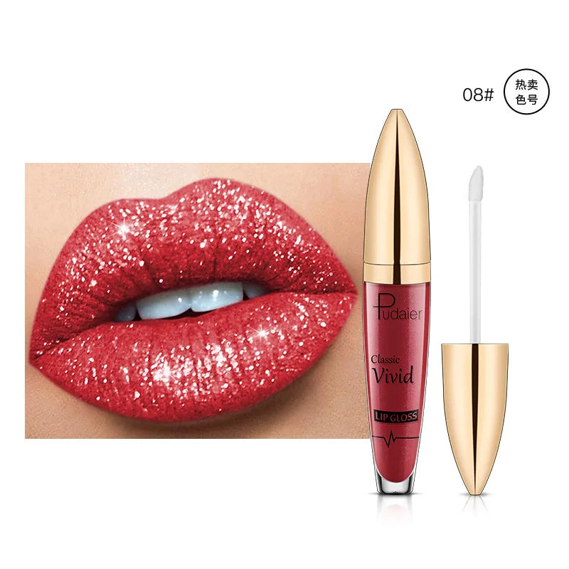 High pigmented Shiny lipstick,  long-lasting, glossy waterproof lipstick - party stage role-playing Valentine's Day gift
