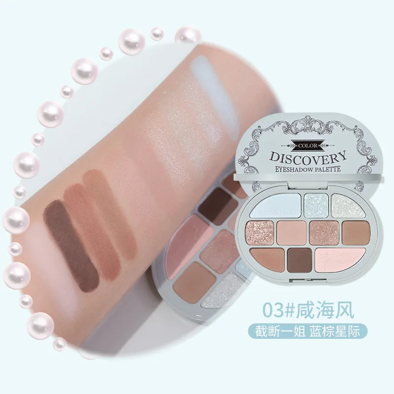 GOGO TALES 10 Colors Shimmer Matte Eyeshadow Makeup Palette Nude Glitter Shiny Pigment Eye Shadow Long Lasting Makeup Cosmetic