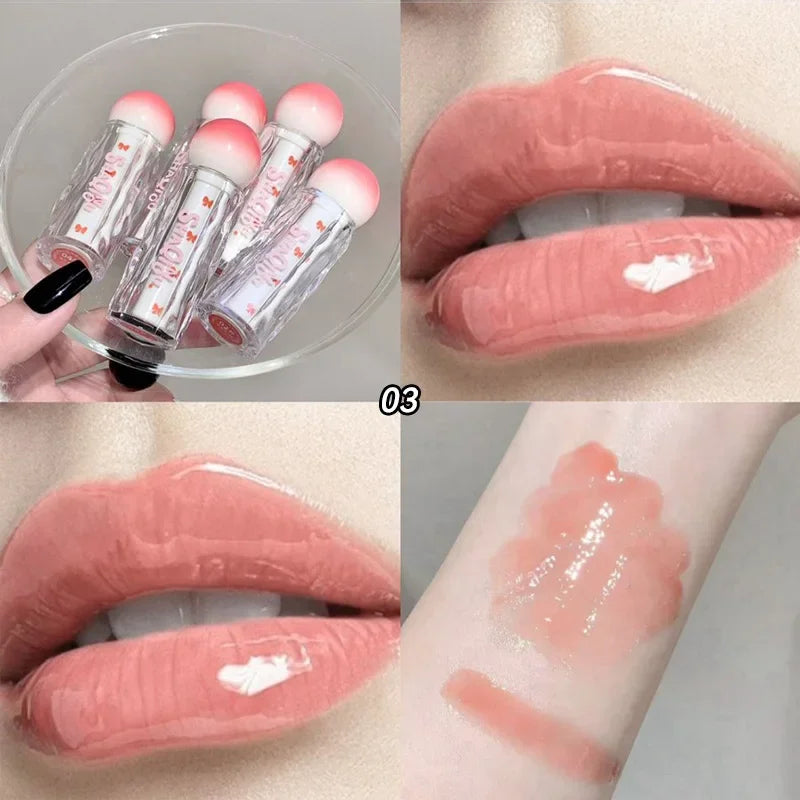 SHAQINUO Shiny Transparent Lip Gloss: Moisturizing Matte Mist Finish Pink Tone Plumping Luminous Lip Gloss