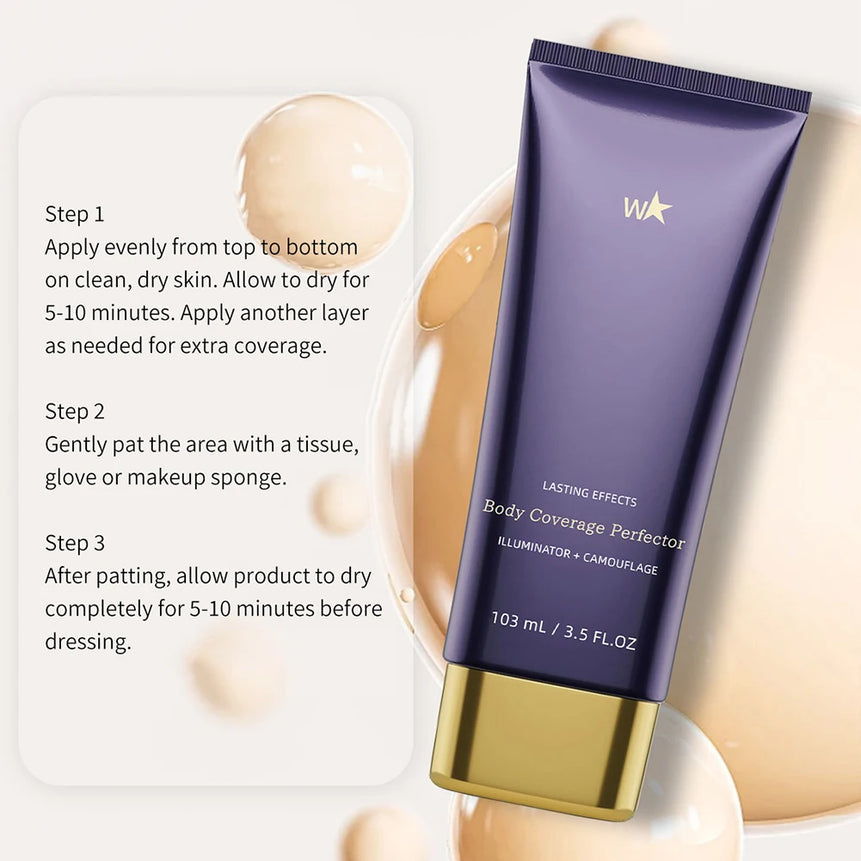 Body Makeup Coverage Perfector Long Wear Coverage Concealer Sweat-Proof Evens Skin Tones Tinted Cream for Cover Scarred Skin