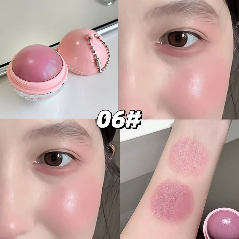 Gege Bear Juice Blush Ball Water Light Blusher Brightening Face Easy Color Multi-Use Blush Makeup Suitable for Lips and Cheeks