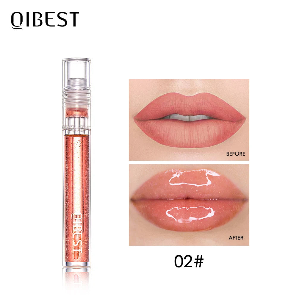 QIBEST Moisturizer Plumper Lip Gloss Lip Tint Natural Nutritious Long-lasting Plumping Lips Balm Cream Care Cosmetics Makeup