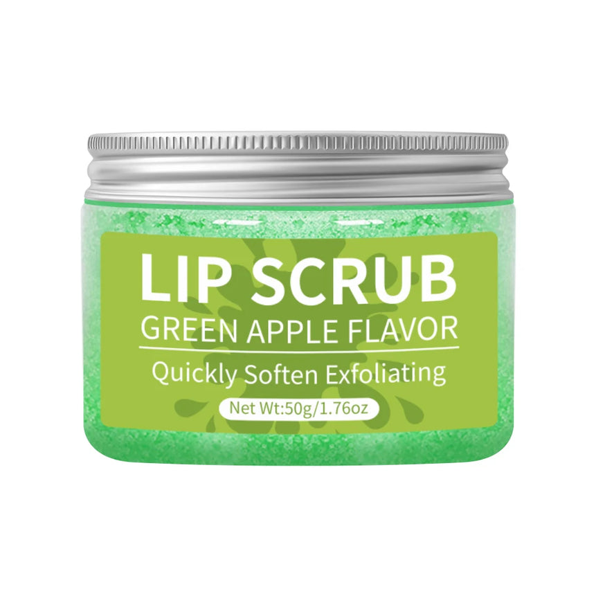 Hllozzi 50g lip scrub jojoba oil vitamin C hydrating moisturizing mild non-irritating watermelon, coconut, apple