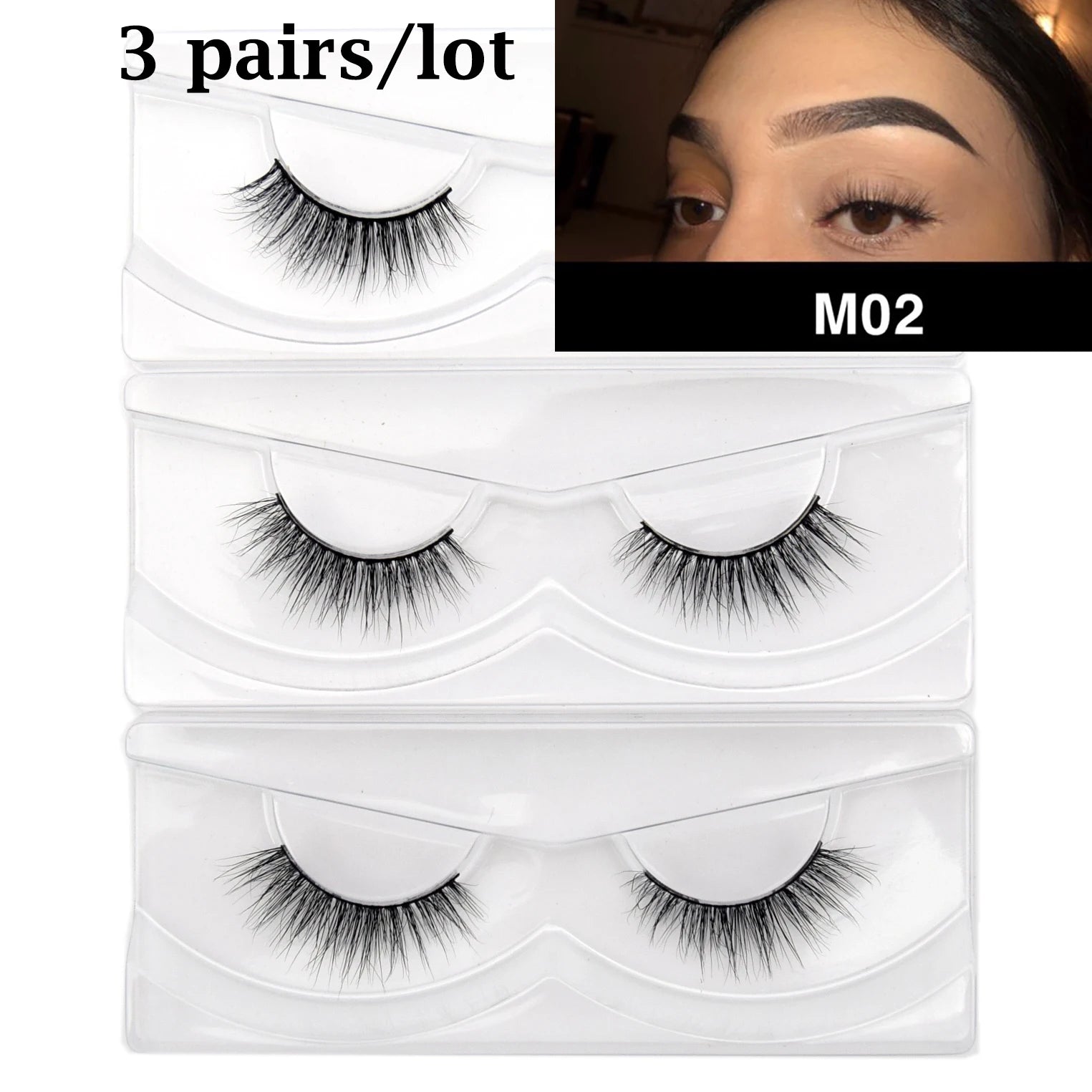 Visofree Eyelashes 3D Mink Lashes Soft Natural Handmade Cruelty Free Mink Eyelashes Lightweight  Full Strip Cilios Posticos D23