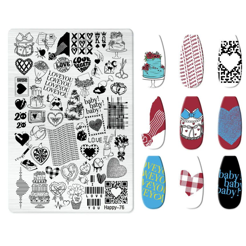 Maple Leaf Nail Stamping Plates Autumn Winter Leaves Design Polish Stencil Nail Printing Stamp Image Manicure Mold Stencil Tool