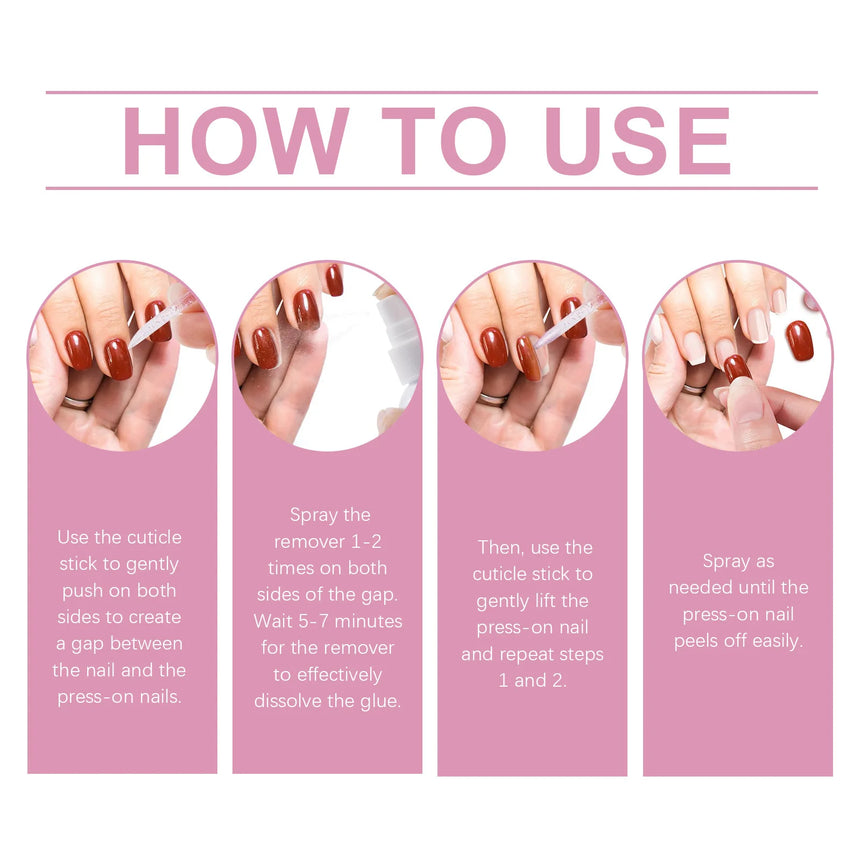 Press on Remover Spray Kit For Nail Adhesive Remover Fake Nails Soft Protect Nail Tips Nourishing Solid Gel Beauty Care Products