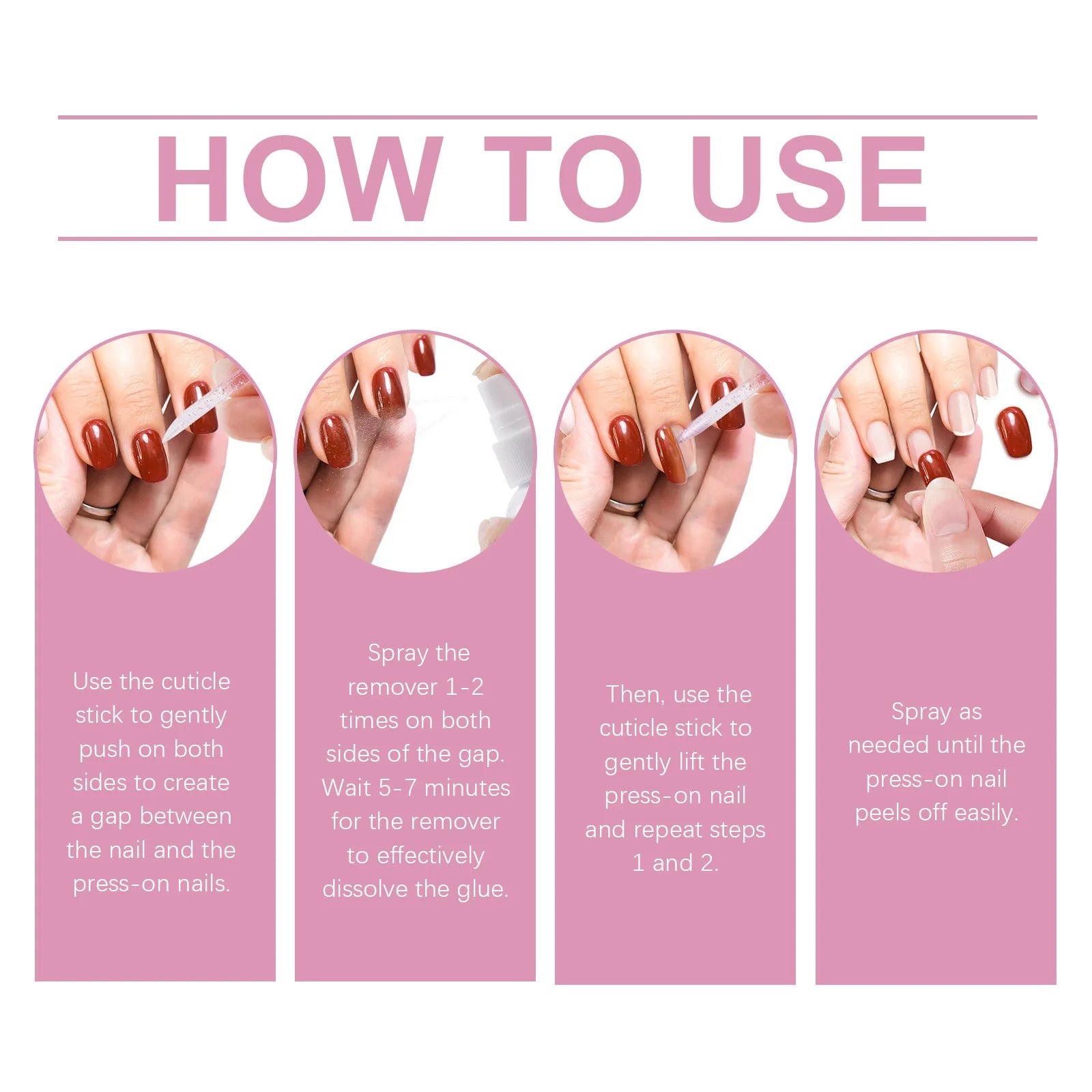 Press on Remover Spray Kit For Nail Adhesive Remover Fake Nails Soft Protect Nail Tips Nourishing Solid Gel Beauty Care Products