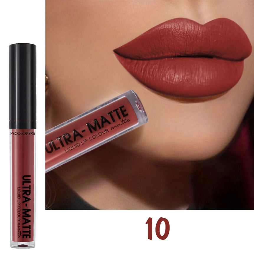 Matte Liquid Lipstick Waterproof Long Lasting Velvet Mate Nude Brown Red Lip Gloss Lint Tube Makeup Cosmetic Lipsticks Lipgloss