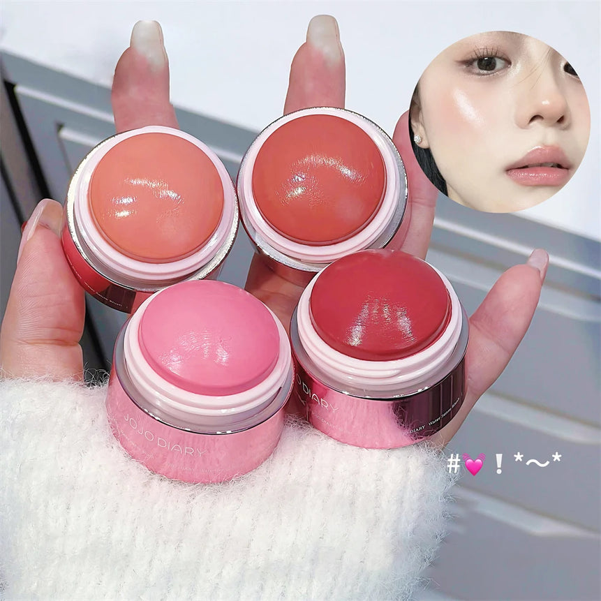 Matte Nude Apricot Blusher Cream Brighten Face Rouge Contouring Makeup Natural Mousse Blush Mud Peach Cream Cheek Tint Cosmetics