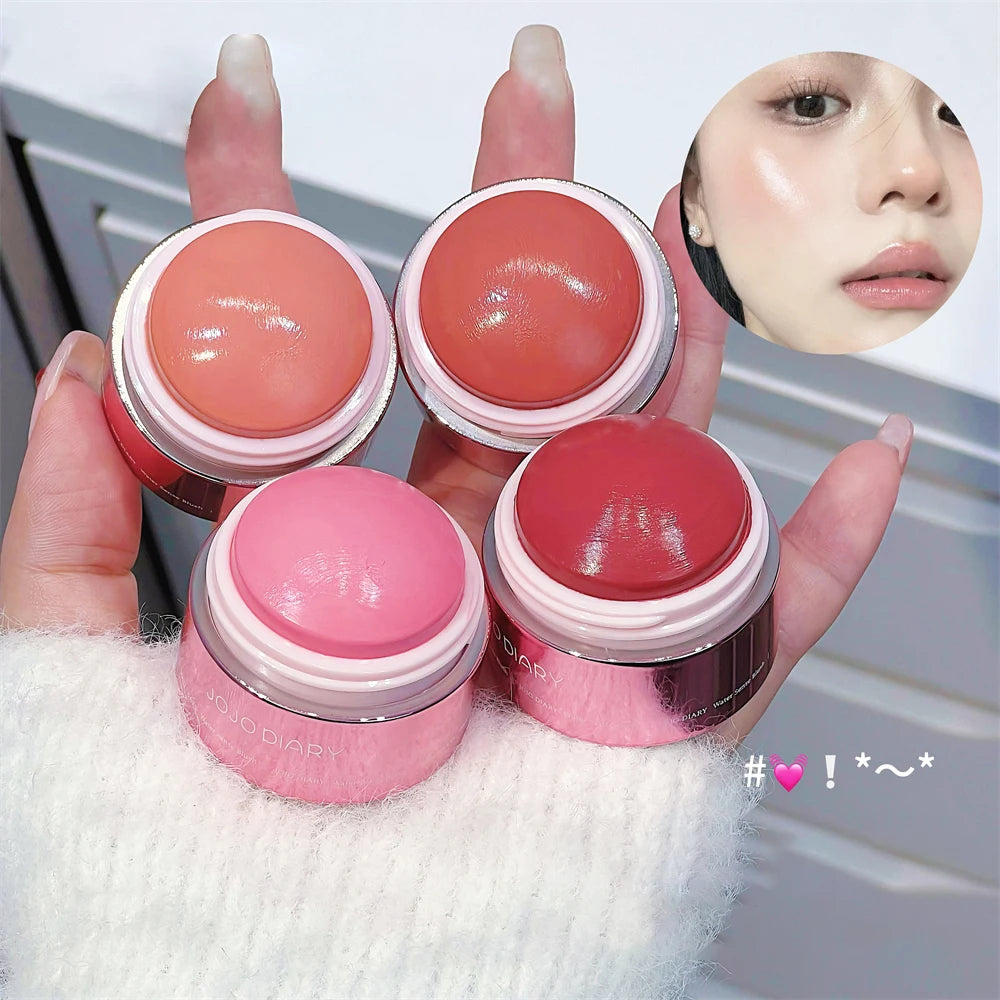 Matte Nude Apricot Blusher Cream Brighten Face Rouge Contouring Makeup Natural Mousse Blush Mud Peach Cream Cheek Tint Cosmetics