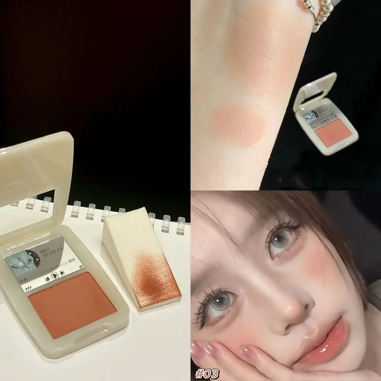 Powder Blusher Disk Monochrome Matte Blush Palette Cheek Tint Natural Facial Rouge Plate Brighten Nude Matte Face Contour Makeup