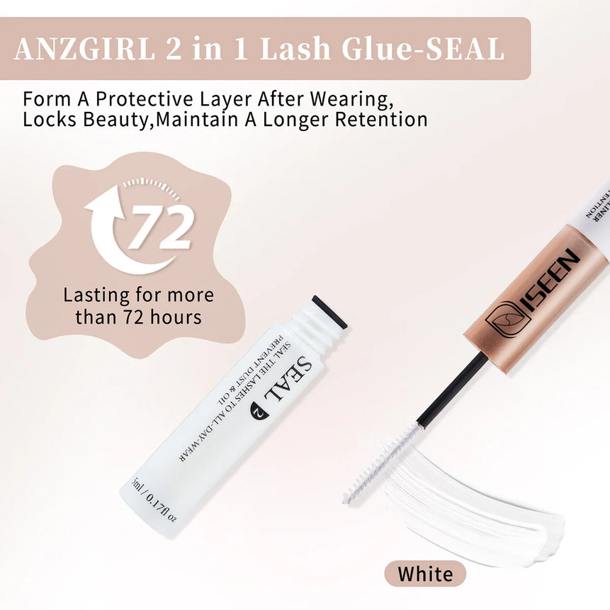 ISEEN DIY Eyelash Extension Kit Cluster Mix Eyelashes Full Set Lashes Kit with Lash Bond & Seal and Eyelash Tweezers and Brush