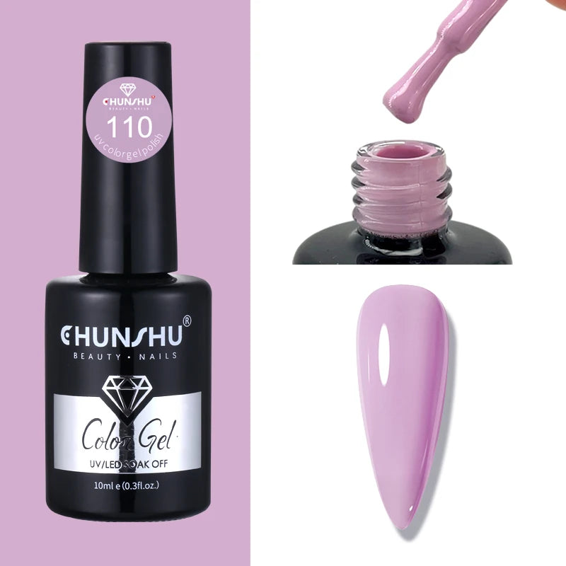 CHUNSHU 10ml Gel Nail Polish Soak Off Semi-Permanent Varnish Professional Salon UV LED Nails Art Gel No Smell All Seasons Colors
