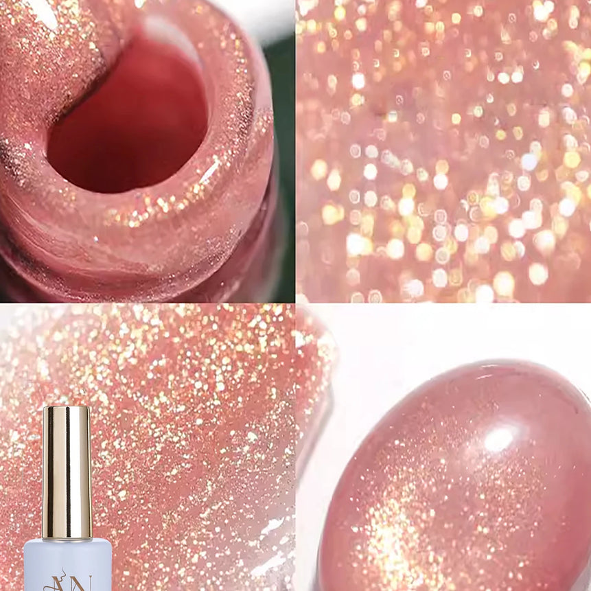 MIANEL1-12pcs 12ML Pink Blue White Green Series With Explosive Glitter Gel Nail Polish, Popular Yun Brocade Diamond Gel Polish