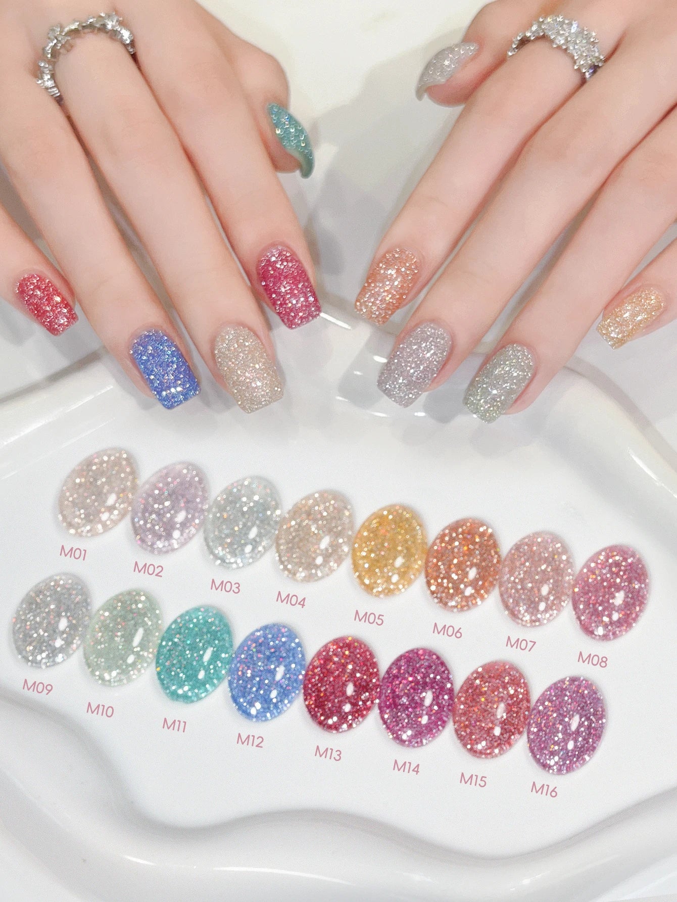 Diamond Glitter Nail Art 16 Colors 15ml Gel Nail Polish Soaking UV LED Nail Gel Salon Female Nail Art Tools Fashion