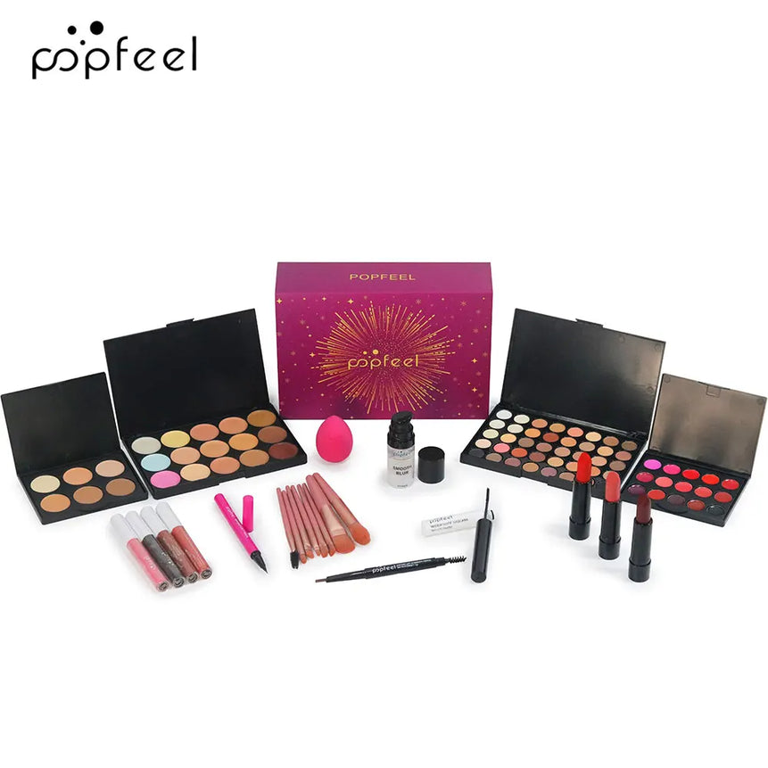POPFEELChristmas Makeup Set Gift Box - Includes Eyeshadow, Concealer, Powder - Perfect Cosmetics Set Gift for Special Occasions