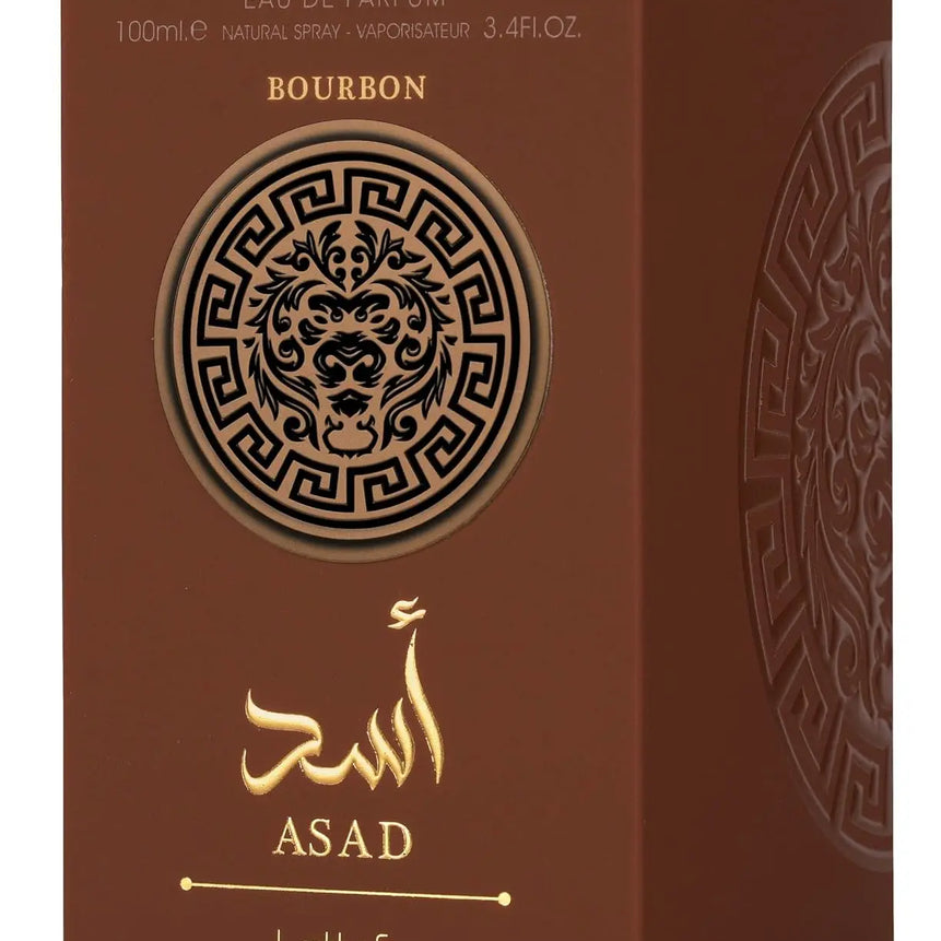 Lattafa Asad Bourbon for Unisex Eau de Parfum Spray, 3.4 Ounce / 100 ml